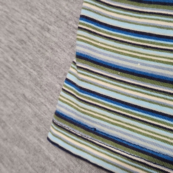 Vintage Y2K Handmade Upcycled Striped Tie Front Shrug Crop Top Blouse Shirt - Picture 12 of 14